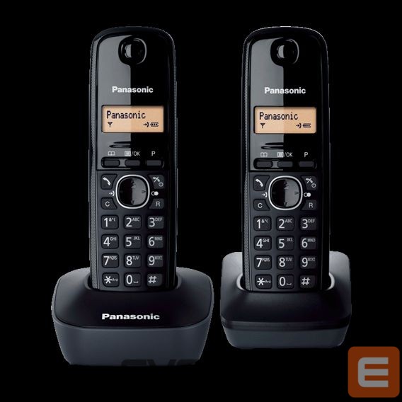 Telefonikomplekt Panasonic Cordless KX-TG1612FXH Black, Caller ID, Wireless connection, Phonebook capacity 50 entries, Built-in display, Conference call