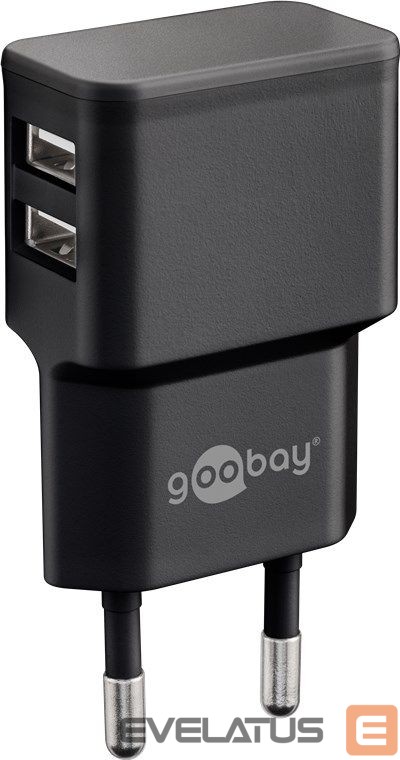 Ruuterid Goobay Dual USB charger 44951 2.4 A, 2 USB 2.0 female (Type A), Black, 12 W