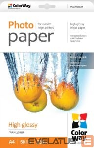 Kontoritarbed ColorWay  High Glossy Photo Paper, 50 sheets, A4, 230 g/m² 