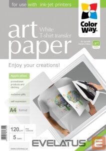 Office supplies ColorWay  ART Photo Paper T-shirt transfer (white), 5 sheets, A4, 120 g/m² 