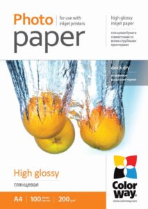 Kontoritarbed ColorWay  High Glossy Photo Paper, 100 sheets, A4, 200 g/m² 