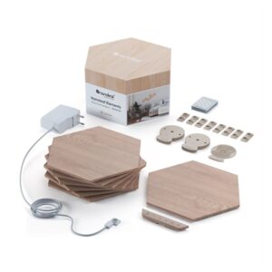 Serveru  - Citi piederumi Nanoleaf  Elements Wood Look Hexagons Starter Kit (7 panels) 