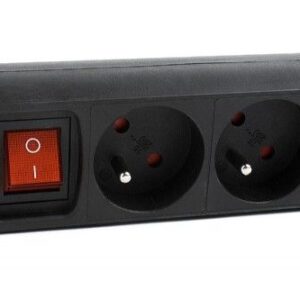 Kaabel EnerGenie  EG-PSU3F-01 UPS power strip, 3 FR sockets, 10 A, C14 plug, 0.6 m cable, black  0.6 m 