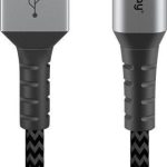 Cable Goobay  USB-C to USB-A Textile Cable with Metal Plugs 