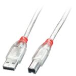 Kabelis LINDY  CABLE USB2 A-B 2M/TRANSPARENT 41753 