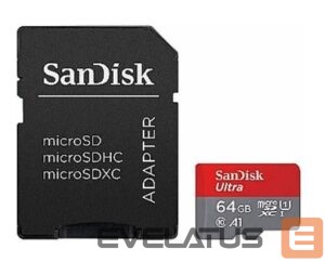 Atmiņas kartes SANDISK BY WESTERN DIGITAL  MEMORY MICRO SDHC 64GB UHS-I/SDSQUAB-064G-GN6IA SANDISK 