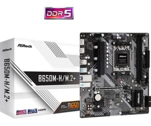 AMD protsessori emaplaat Asrock  Mainboard||AMD B650|SAM5|Micro-ATX|Memory DDR5|Memory slots 2|1xPCI-E|2xPCI-Express 4.0 1x|1xPCI-Express 4.0 16x|1xM.2|1xHDMI|1xDisplayPort|1xAudio-In|1xAudio-Out|1xMicrophone|2xUSB 2.0|3xUSB 3.2|1xUSB-C|1xRJ45|B650M-H/M.2+ 
