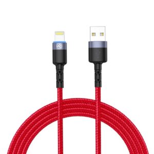 Cables and wires Tellur  Data cable USB to Lightning with LED Light, 3A, 1.2m red 
