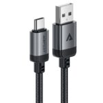 Kabelis Acefast  C20-04 USB-A to USB-C aluminum alloy charging data cable Black