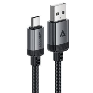 Kabelis Acefast  C20-04 USB-A to USB-C aluminum alloy charging data cable Black