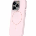 Back panel cover iLike Apple iPhone 16 Pro Soft Touch Silicone case With Magnetic Light Pink