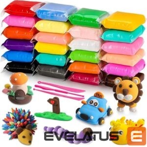 Rotaļlietas  Kiddyz  24pcs Modelling Clay Set Soft Air-Dry & Non-Toxic Creative DIY Toy Multicolor 