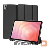 Book case Dux Ducis Samsung Galaxy Tab S11 Domo Series Tri-fold Stand PU Leather Tablet Cover Black