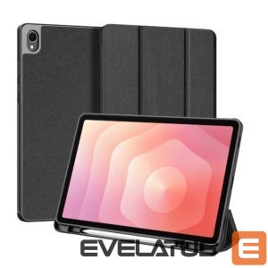 Kaaned Dux Ducis Samsung Galaxy Tab S11 Domo Series Tri-fold Stand PU Leather Tablet Cover Black