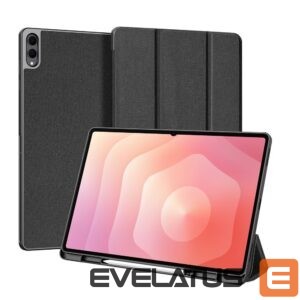 Kaaned Dux Ducis Samsung Galaxy Tab S11 Ultra Domo Series Tri-fold Stand PU Leather Tablet Cover Black
