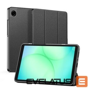 Kaaned Dux Ducis Samsung Galaxy Tab A9 / Tab A11 Domo Series Tri-fold Stand PU Leather Tablet Cover Black