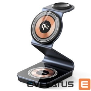 Bezvadu lādētājs Duzzona  W21 3-in-1 15W Wireless Charging Stand Phone Earphone Watch Charger (Qi2 Certified) Transparent