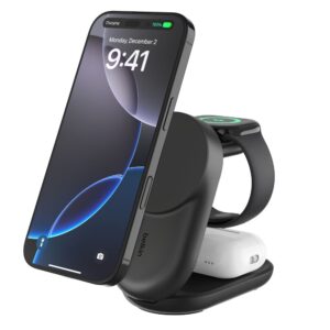 Bezvadu lādētājs Belkin  UltraCharge 25w Qi2 3in1 Magnetic Charger Black