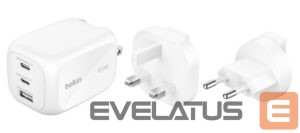 Adapteris Belkin  BOOSTCHARGE 100w 2C1A Wall Charger with interchangable plug tips UK, EU, US White