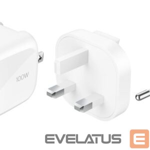 Adaptrid Belkin  BOOSTCHARGE 100w 2C1A Wall Charger with interchangable plug tips UK, EU, US White