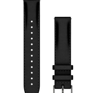 Siksniņa Garmin  Quick Release Bands (18 mm) Black leather, brushed slate hardware 