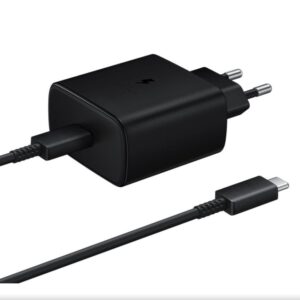 Adapteris Samsung  EP-TA845EBE + EP-DW767JBE Samsung 45W Travel Charger + USB-C/USB-C Data Cable Black (OOB Bulk) Black