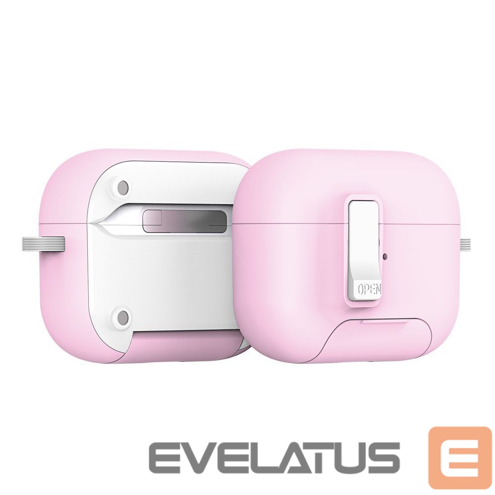 Maciņš austiņām Dux Ducis Apple AirPods Pro 3 PECQ Series PC+TPU Cover with Hook White Pink