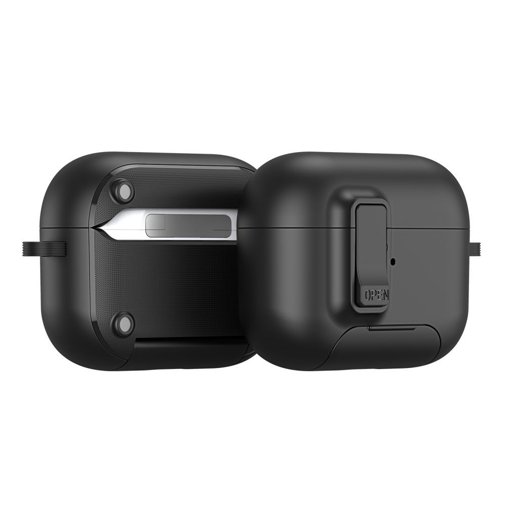 Maciņš austiņām Dux Ducis Apple AirPods Pro 3 PECQ Series PC+TPU Cover with Hook Black