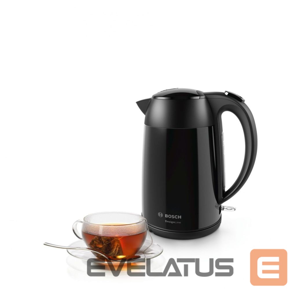 Teapot Bosch | Kettle | DesignLine TWK3P423 | Electric | 2400 W | 1.7 L | Stainless steel | 360° rotational base | Jet black polished