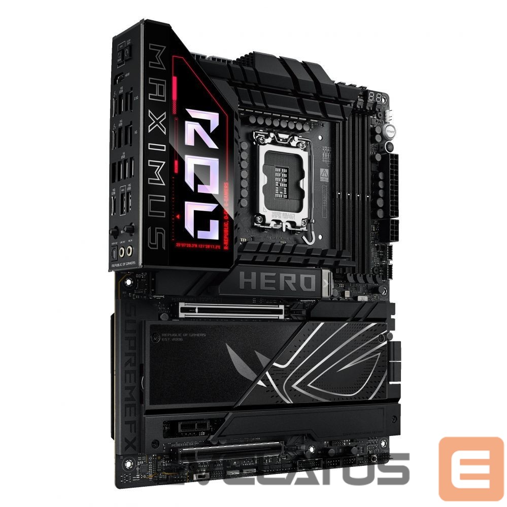 Intel protsessori emaplaat Asus ROG MAXIMUS Z890 HERO | Processor family Intel | Processor socket LGA1851 | DDR5 | Supported hard disk drive interfaces M.2, SATA | Number of SATA connectors 4