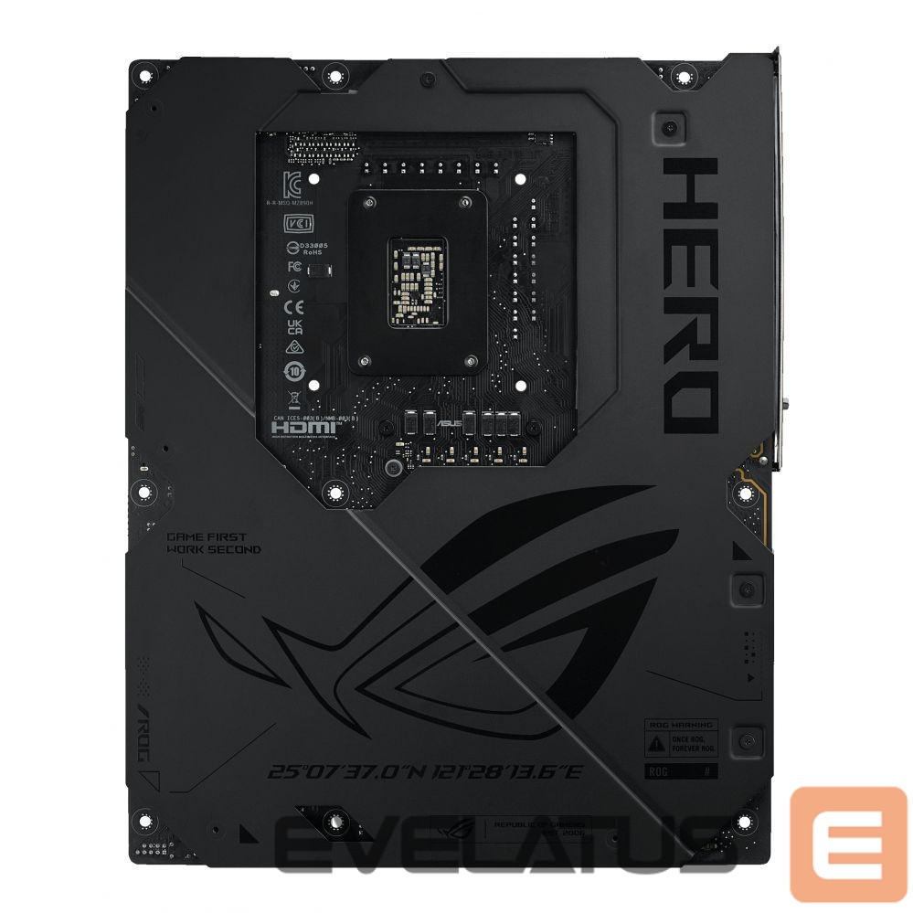 Intel protsessori emaplaat Asus ROG MAXIMUS Z890 HERO | Processor family Intel | Processor socket LGA1851 | DDR5 | Supported hard disk drive interfaces M.2, SATA | Number of SATA connectors 4