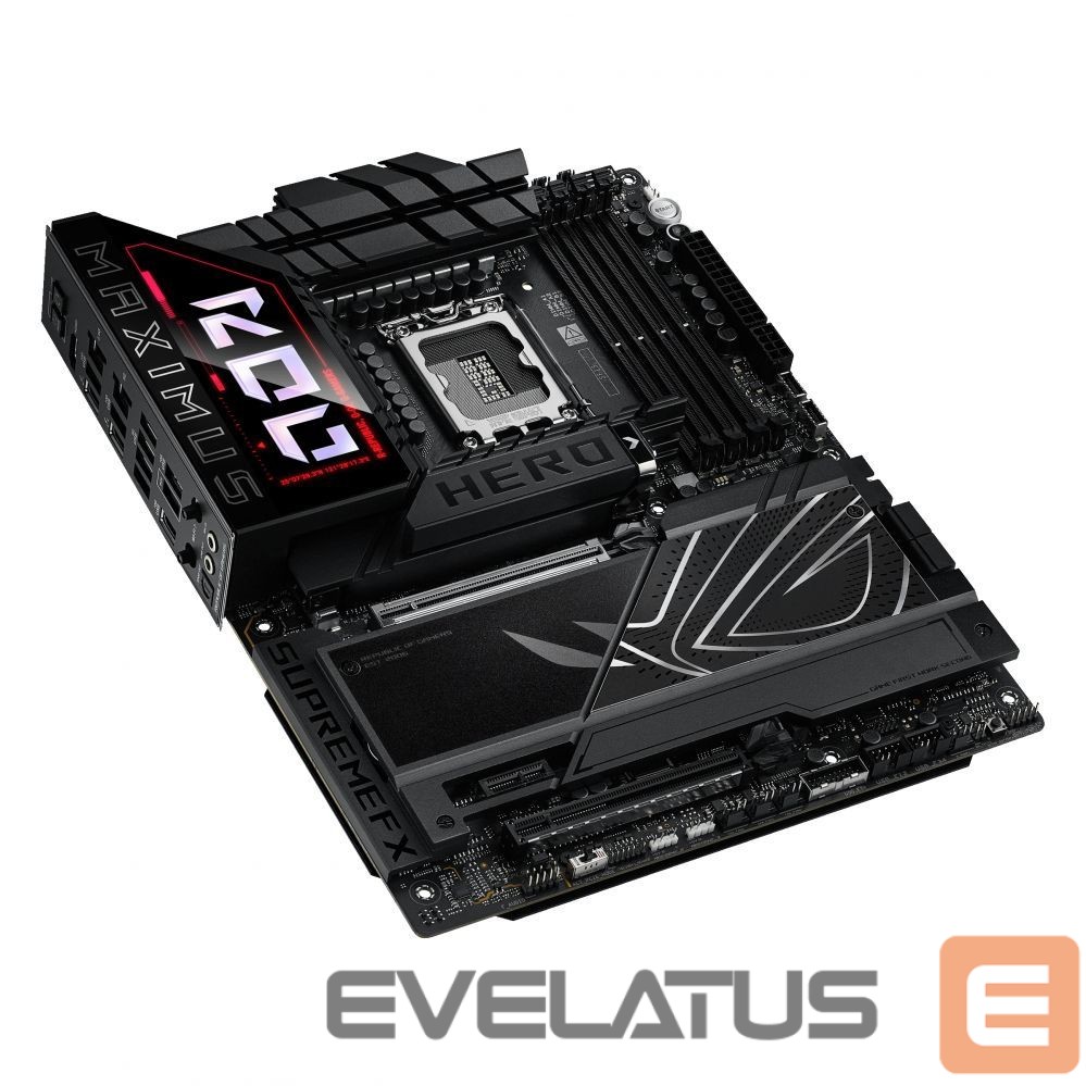 Intel protsessori emaplaat Asus ROG MAXIMUS Z890 HERO | Processor family Intel | Processor socket LGA1851 | DDR5 | Supported hard disk drive interfaces M.2, SATA | Number of SATA connectors 4