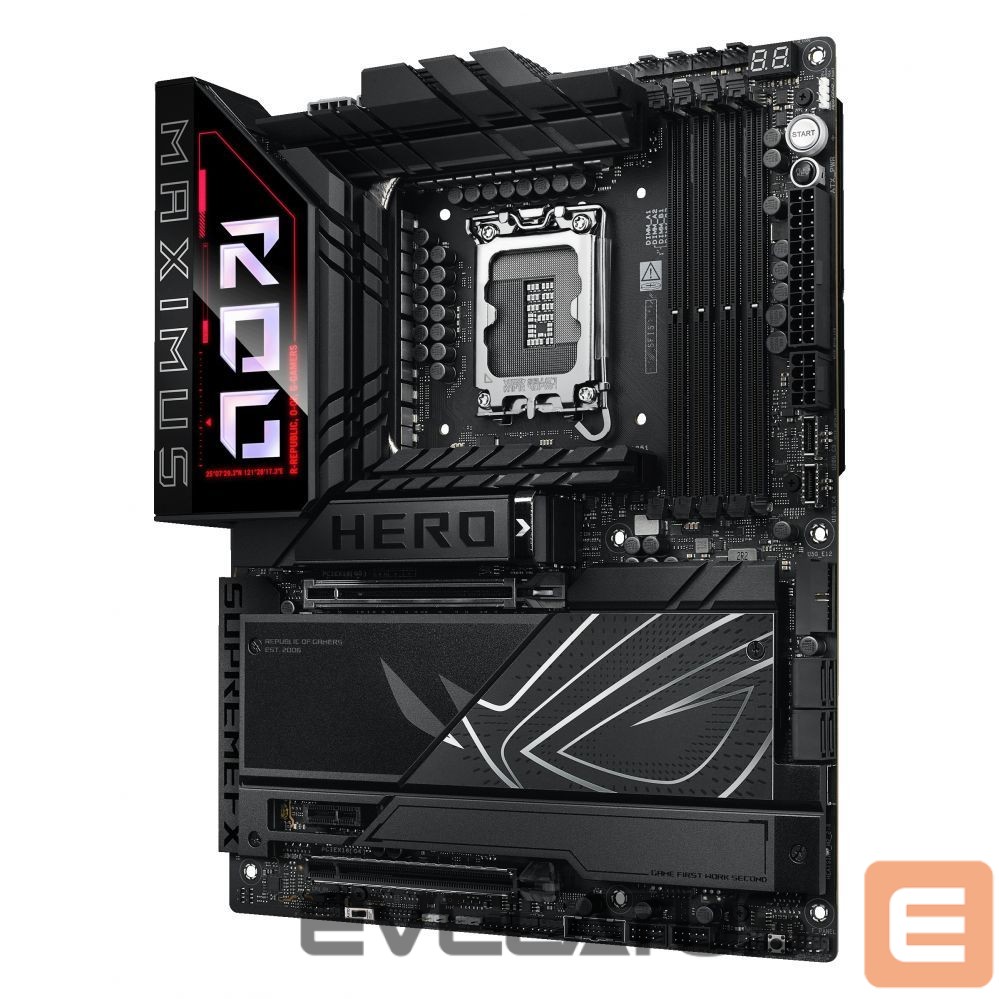 Intel protsessori emaplaat Asus ROG MAXIMUS Z890 HERO | Processor family Intel | Processor socket LGA1851 | DDR5 | Supported hard disk drive interfaces M.2, SATA | Number of SATA connectors 4