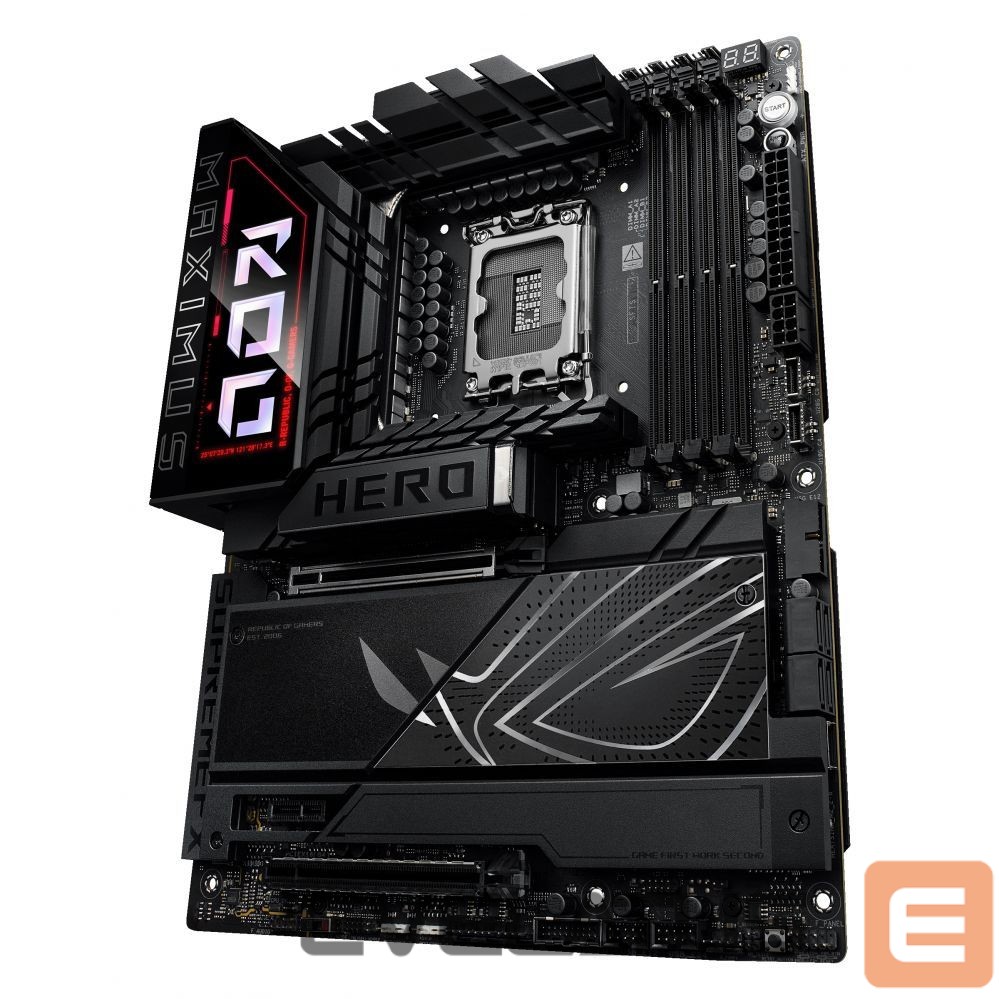 Intel protsessori emaplaat Asus ROG MAXIMUS Z890 HERO | Processor family Intel | Processor socket LGA1851 | DDR5 | Supported hard disk drive interfaces M.2, SATA | Number of SATA connectors 4