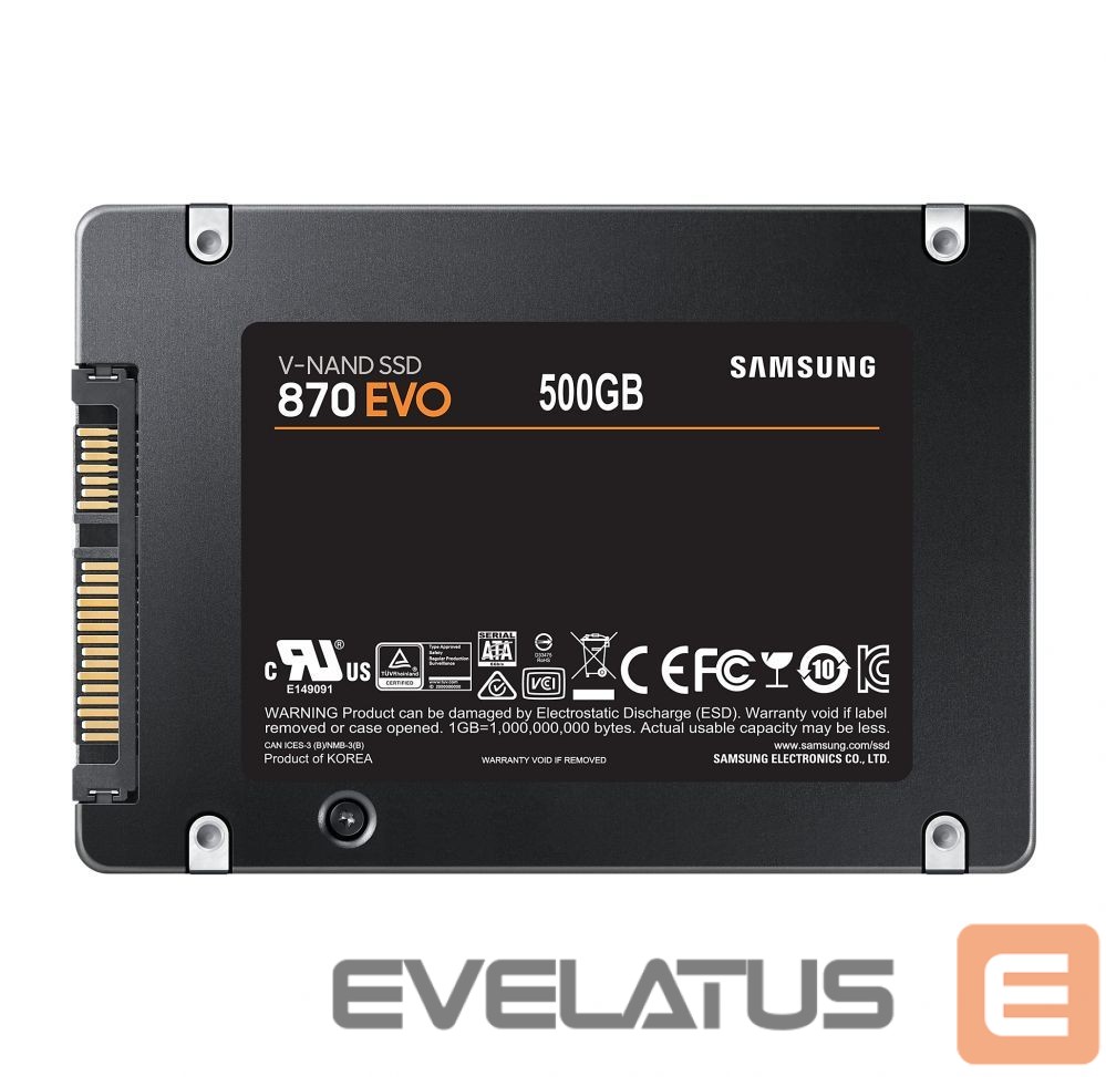 Kietasis diskas SDD Samsung Samsung SSD 870 EVO 500 GB, SSD form factor 2.5