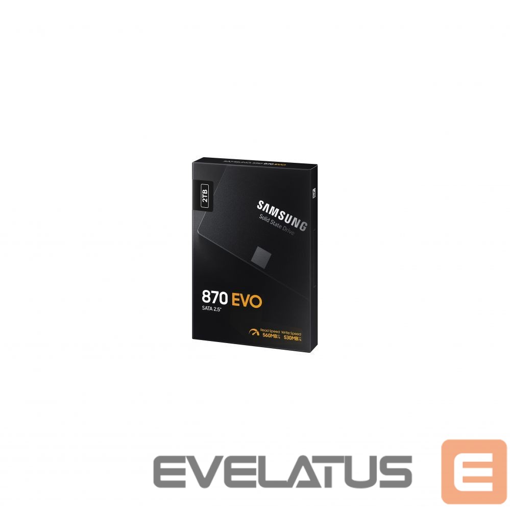 Kõvaketas SSD Samsung SSD 870 EVO 2000 GB, SSD form factor 2.5", SSD interface SATA III, Write speed 530 MB/s, Read speed 560 MB/s