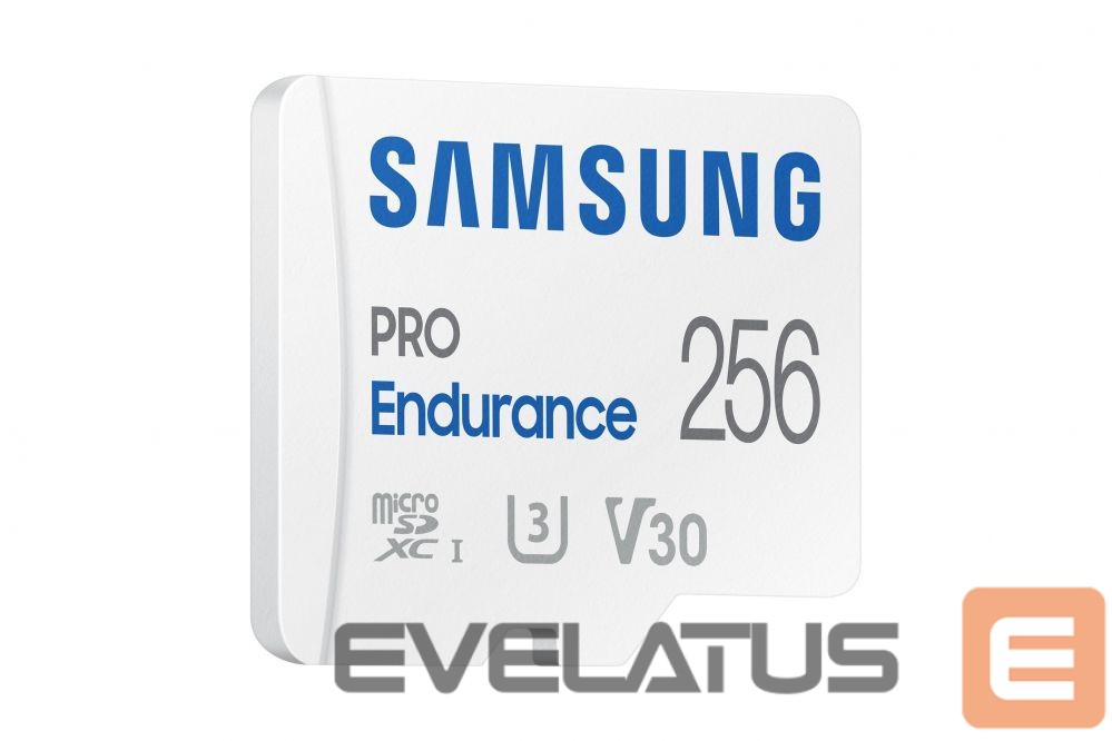 Mälukaardid Samsung PRO Endurance MB-MJ256KA/EU 256 GB, MicroSD Memory Card, Flash memory class U3, V30, Class 10, SD adapter