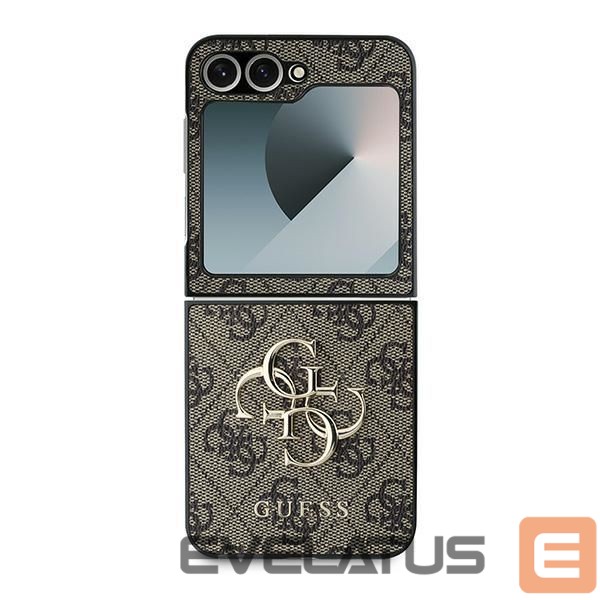 Tagakaaned Guess Guess Leather 4G Metal Logo Case for Samsung Galaxy Z Flip 6 - Brown