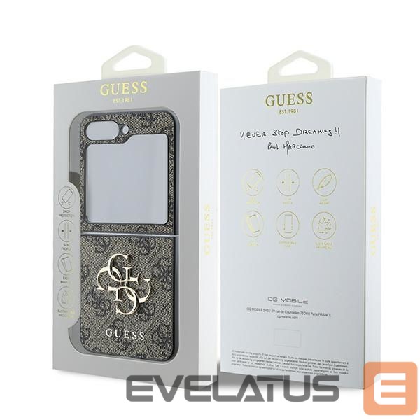 Tagakaaned Guess Guess Leather 4G Metal Logo Case for Samsung Galaxy Z Flip 6 - Brown