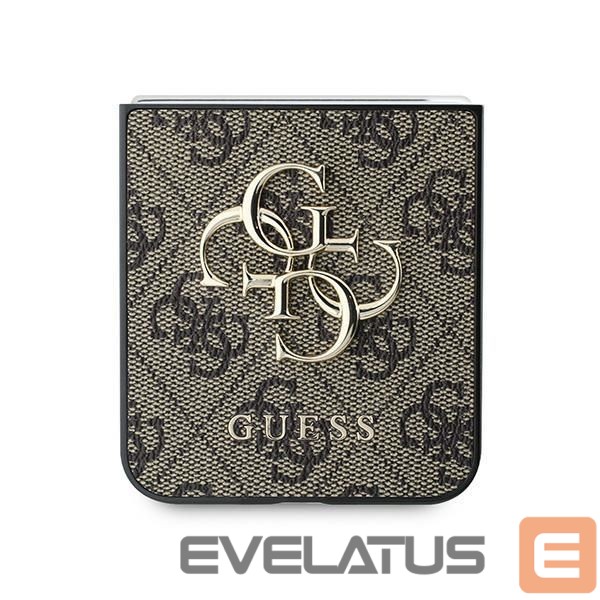 Tagakaaned Guess Guess Leather 4G Metal Logo Case for Samsung Galaxy Z Flip 6 - Brown
