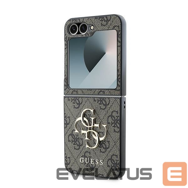 Tagakaaned Guess Guess Leather 4G Metal Logo Case for Samsung Galaxy Z Flip 6 - Brown