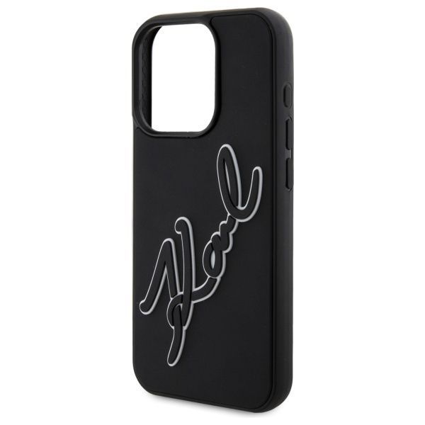 Kitos prekės Karl Lagerfeld Karl Lagerfeld 3D Rubber Signature Case for iPhone 15 Pro Max - Black