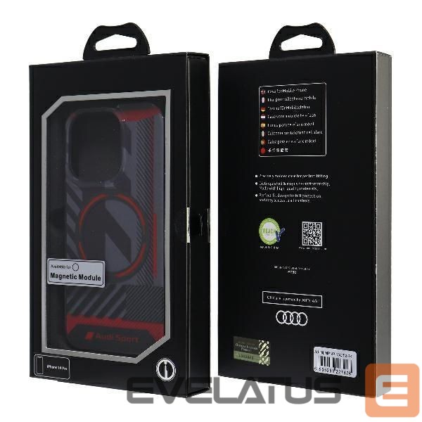Citas preces Audi Audi IML Sport MagSafe Case iPhone 14 Pro 6.1" black/black hardcase AU-IMLMIP14P-RSQ/D2-BK