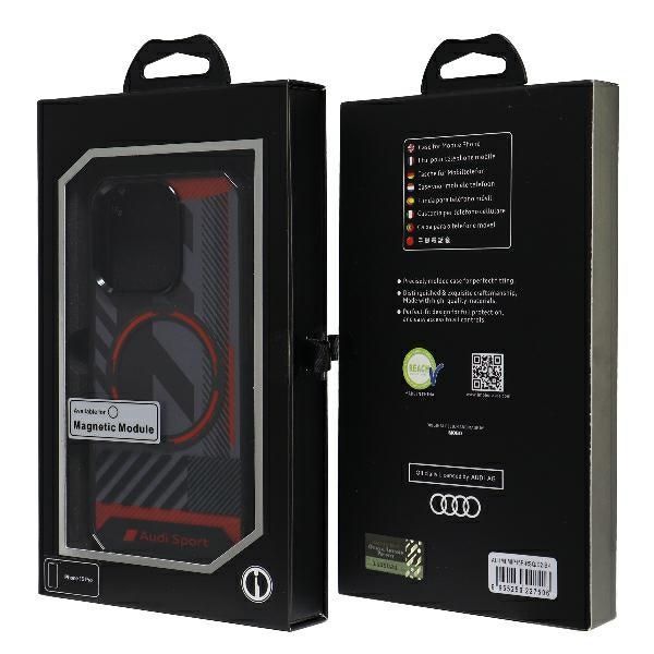 Citas preces Audi Audi IML Sport MagSafe Case iPhone 15 Pro 6.1" black/black hardcase AU-IMLMIP15P-RSQ/D2-BK