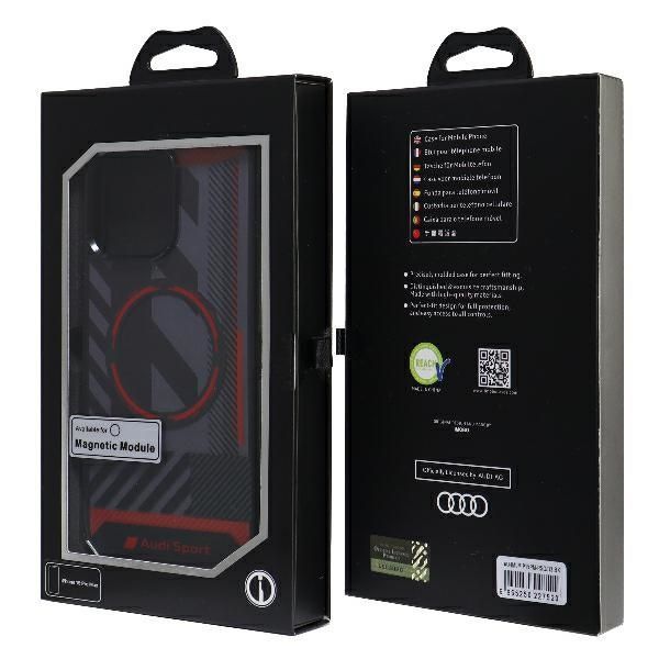 Citas preces Audi Audi IML Sport MagSafe Case iPhone 15 Pro Max 6.7" black/black hardcase AU-IMLMIP15PM-RSQ/D2-BK