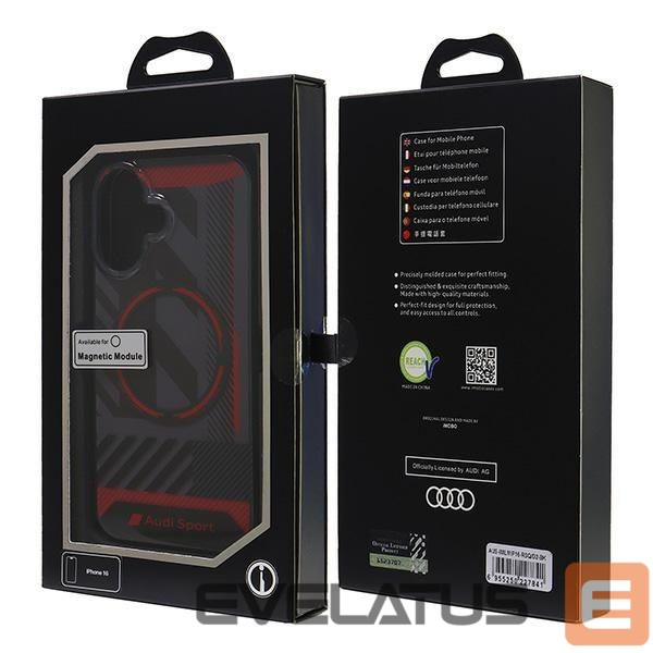 Citas preces Audi Audi IML Sport MagSafe iPhone 16 6.1" black/black hardcase AUS-IMLMIP16-RSQ/D2-BK