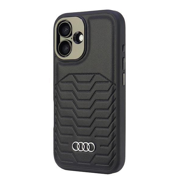 Citas preces Audi Audi Synthetic Leather MagSafe iPhone 16 Plus 6.7" black/black hardcase AU-TPUPCMIP16M-GT/D3-BK