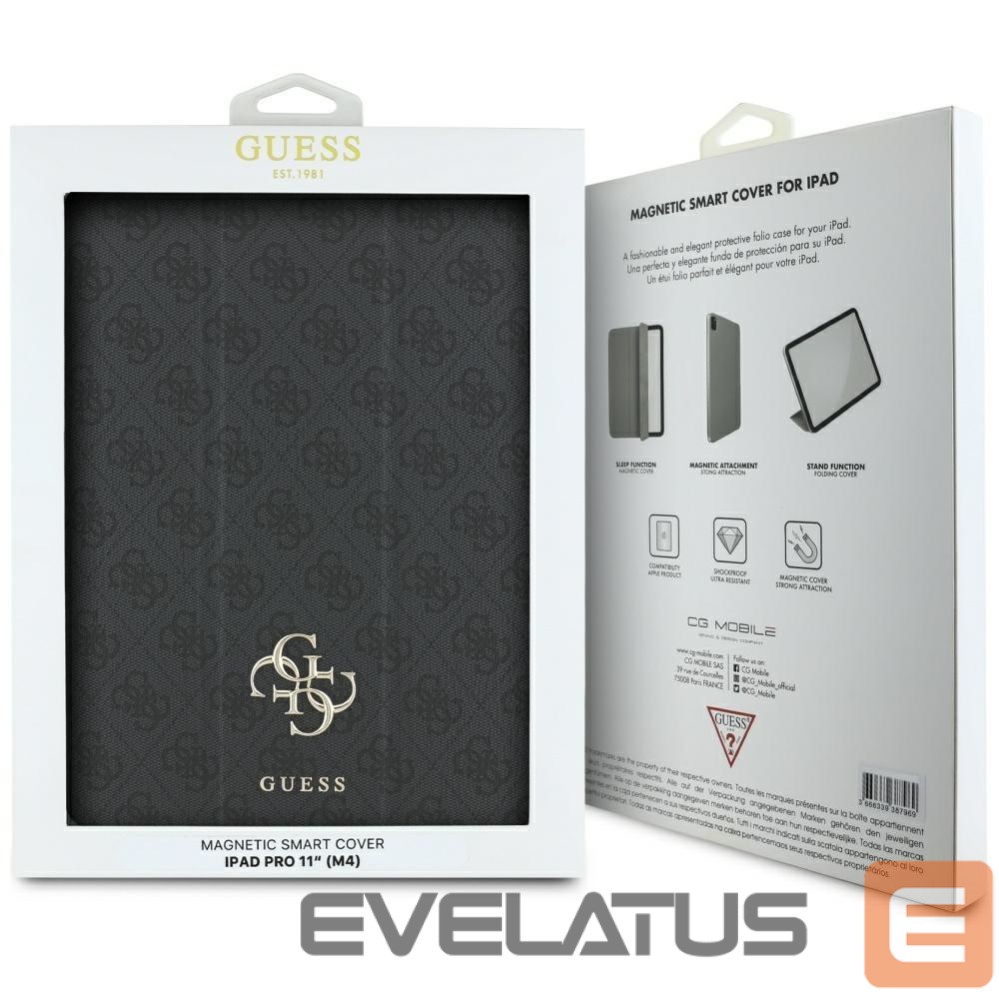 Citas preces Guess Guess GUFC11PM24PS4SGK iPad Pro 11" 2024 black/black Magnetic 4G Big Logo