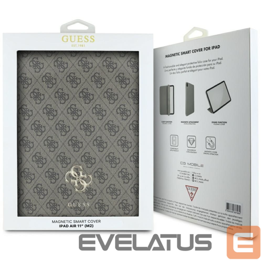 Citas preces Guess Guess GUFC11RM24PS4SGW iPad Air 11" 2024 brown/brown Magnetic 4G Big Logo