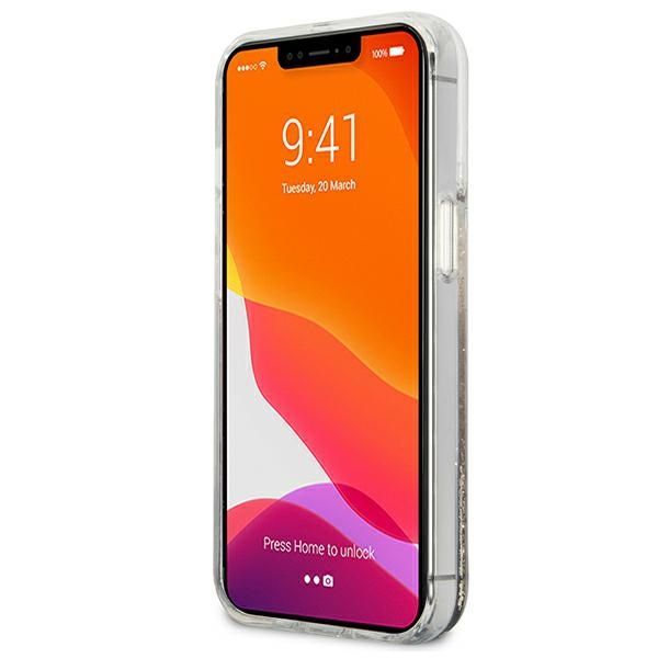 Citas preces Guess Guess 4G Big Liquid Glitter case for iPhone 13 Pro Max 6.7" - gold